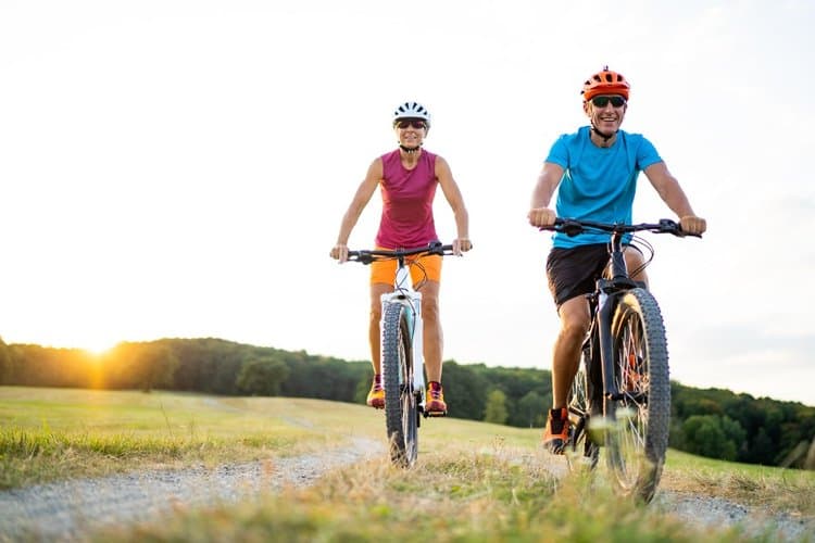 Group of friends staying active together outdoors