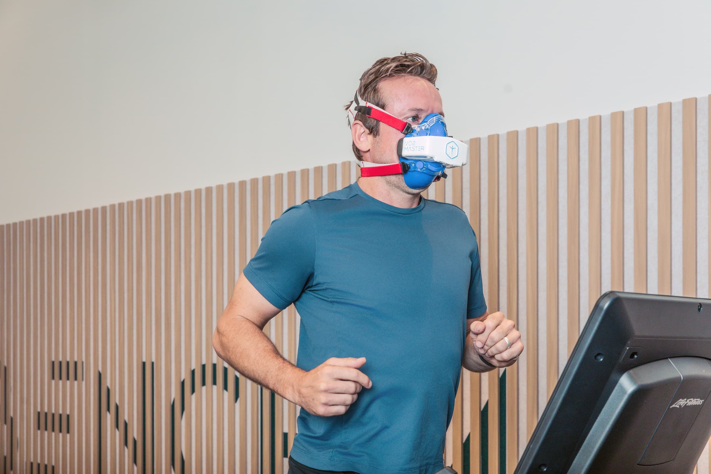 Member completing a VO2 max and functional performance assessment